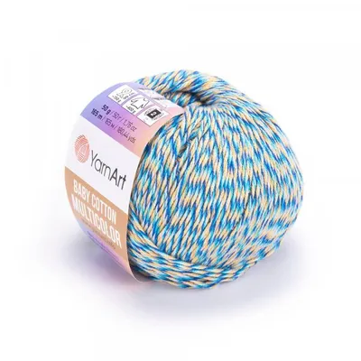 Produktbild von Yarn Art Baby Baumwolle Multicolor 5211 Blue Yellow Strickgarn
