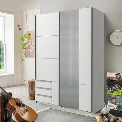 Produktbild von Schwebetürenschrank Schrank Schiebetürenschrank Schlafzimmermöbel "Eugenio II" Weiß