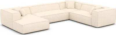 Produktbild von Strukturstoff U-Form XXL Wohnlandschaft Arelia Creme Links