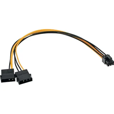 Produktbild von InLine Stromadapter int., 2x4pol zu 6pol für PCIe (PCI-Express) Grafikkarten, 0,3 m, Mehrfarbig, 25 mm, 300 mm, 8 mm, 24 g