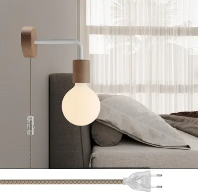 Image de Lampe Spostaluce en bois avec extension courbée