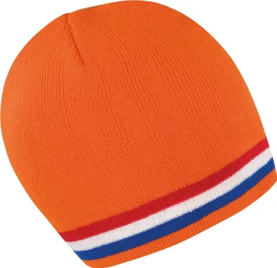 Image de Bonnet d'hiver unie aux couleurs nationales Result RW3704 (taille unique) (Orange/Rouge/Blanc/Bleu)