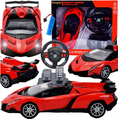 Obrázok produktu pre Lolex | RC športové auto - 1:16 - Červené - S LED svetlami - Diaľkové ovládanie - Zábava pre deti