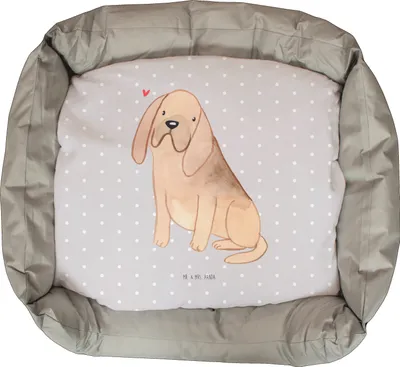 Produktbild von Mr. & Mrs. Panda Hundekissen Bloodhound Lebensretter - Grau Pastell - Geschenk, St. Hubertushund, Hundematte, Muttertag, Hund, Valentinstag, Weihnachten, Bluthund