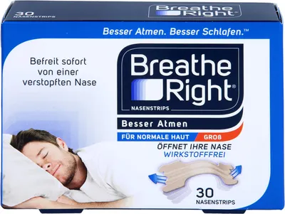 Zdjęcie produktu dla Better Breathe Breathe Right plastry do nosa beżowe duże, 30 sztuk