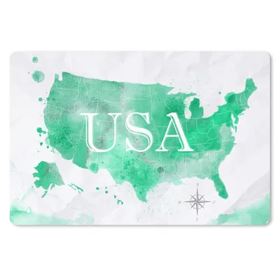 Produktbild von MuchoWow® Mauspad Mousepad Weltkarte - Vereinigte Staaten - Grün 27x18 cm - Mousepads - Maus Mat - Pad - Mausunterlage - Büroartikel - Desk Matten