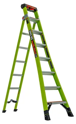 Produktbild von Leiter KOMBO, 7 Stufen, ausziehbar bis 4,20 m, geschlossen 2,40 m, Plattform 73x18 cm