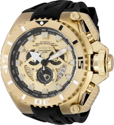 Obrázek produktu pro Invicta Sea Hunter 49628 Pánské Hodinky - Quartz Hnutí - Nerezová Ocel s Zlatým Ciferníkem - 57 mm