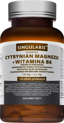 Productafbeelding van Magnesiumcitraat 120 mg, Vitamine B6 0,7 mg. 120 Singularis tabletten