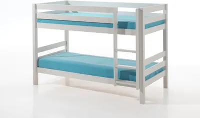 Produktbild von Vipack Etagen-Hochbett Pino - Kiefer massiv weiß lackiert, Maße: 210 cm x 140 cm x 105 cm; PISBZG14