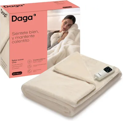 Productafbeelding van Relax Soft Chic Electric Sofa Blanket, Intellisense Heating Technology, Soft Fabric, Chic Coat Effect and Velvet, 6 Temperature Levels, 160 x 120 cm