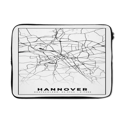 Produktbild von MuchoWow® Laptop Hülle 14 ZollHannover - Karte - Stadtplan - Karte Laptoptasche - Laptoptasche - Stoßsicher - Schutzhaube