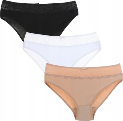 Produktbild von Damenunterwäsche - Damenslips Größe S - Baumwollslips 3 Stück - Bikinislips -  fur Damen
