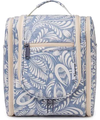 Immagine prodotto di Borsa da toilette da appendere, piccola, con motivo a foglia blu