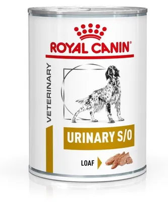 Produktbild von Royal Canin Veterinary Urinary S/O | 12 x 410 g | Diät-Alleinfuttermittel für ausgewachsene Hunde | Zur Auflösung von Struvitsteinen und Verringerung von Struvitsteinrezidiven