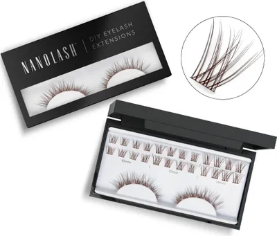 Obrázek produktu pro Hnědé umělé  klastrove řasy pro aplikaci doma Nanolash CLASSY 36 trsů