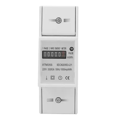 Zdjęcie produktu dla cyfrowy 1-fazowy 2-przewodowy licznik energii elektrycznej 220 V na szynę DIN, elektroniczny licznik KWh (20 (80) A)