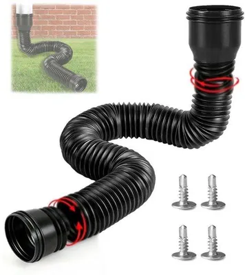 Produktbild von Deckloch, flexible Regenrohrverlängerung, Regenabfluss, Ablaufrohr, Ablaufabfluss, Dachabläufe, rund und flexibel, Regenrohrschlauch von 47 bis 150 cm, Regenrohrverlängerungen für Regenrohr 80/100 mm