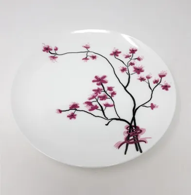 Produktbild von 4er Set Frühstücksteller, Kuchenteller CHERRY BLOSSOM D. 19cm Porzellan TeaLogic