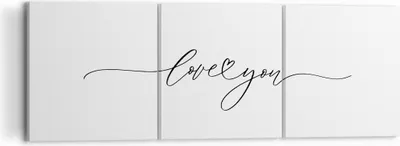 Produktbild von Bild auf Leinwand - Leinwandbild - 3 Teile - Ich liebe dich handschriftlich - 120x40cm - Wand Bild - Wanddeko - Wandbilder - Leinwanddruck - Bilder - Wanddekoration - Leinwand bilder - CA120x40-4644