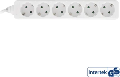 Image de InLine - Steckdosenleiste - Schuko 6-Fach - 230V - 3500W - 5,0m- Weiss (16465W)