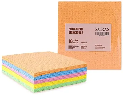 Productafbeelding van Poetsdoeken 16 stuks, cellulose, biologisch afbreekbaar