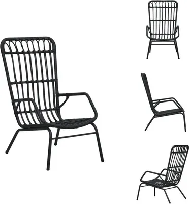 Obrázok produktu pre vidaXL Záhradné kreslo Poly Rattan Black - Záhradné stoličky