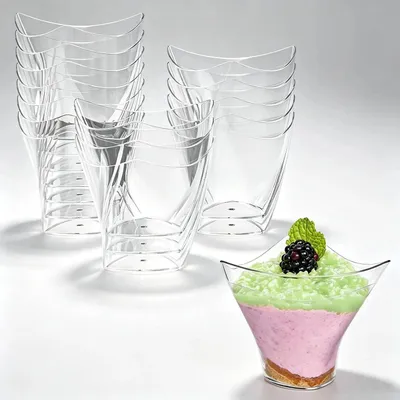 Produktbild von Dessertbecher transparent, 100 ml, 80 Stück, wiederverwendbar, spülmaschinenfest