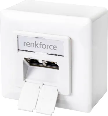 Produktbild von Renkforce Netzwerkdose Aufputz CAT 6 2 Port Reinweiß