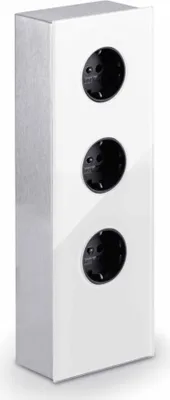 Immagine prodotto di WIPO Mira glass USB, elemento di presa a muro, acciaio inox/vetro bianco