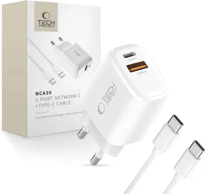 Image de Tech-Protect NCA30 30W 2xUSB PD QC3.0 chargeur + câble USB-C