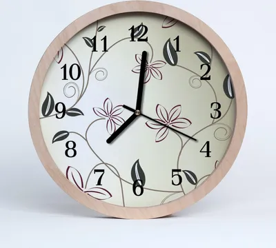 Produktbild von Holzuhr 30fi cm wanduhr - Blumen-Kunst-Blumen
