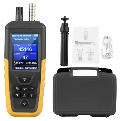 Produktbild von Luftqualitätsmessgerät, Luftqualitätsüberwachungssystem, Luftqualitätsmesser, Partikel-/Temperatur-/Feuchtigkeitsdetektor, Luftqualitätsüberwachungssystem mit Messbereich von 0 bis 1000