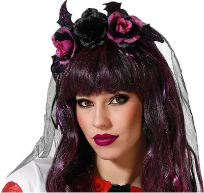 Imagen del producto de Atosa, diadema con velo para Halloween, color rosa. Talla única