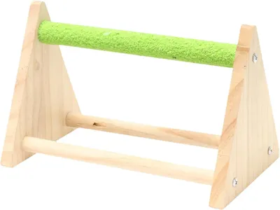 Produktbild von Vogelständer, Vogelspielplatz | Vogelspielplatz aus Holz | Dreieckiger Sitzplatz