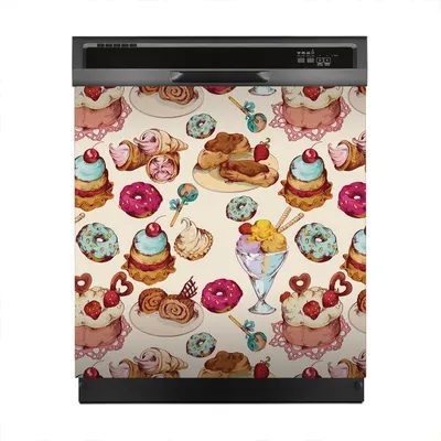 Produktbild von Aufkleber sticker 60x60 cm Dekorative folie Spülmaschine - Süßigkeiten Bäckerei Gebäck