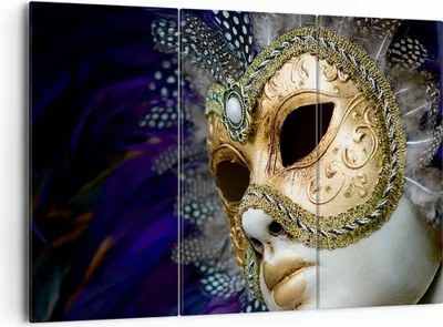 Produktbild von Bild auf Leinwand - Leinwandbild - Maske Gesicht Mysterium - 165x110cm - Wand Bild - Wanddeko - Leinwanddruck - Bilder - Kunstdruck - Wanddekoration - Leinwand bilder - Wandkunst - CE165x110-0147