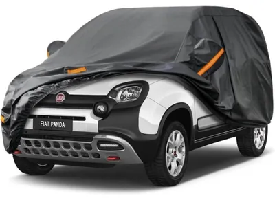 Productafbeelding van Autoplane, waterdicht en ademend, geschikt voor FIAT Panda (2011-2025), met 7 lagen, biedt volledige bescherming tegen stof, kleur: zwart
