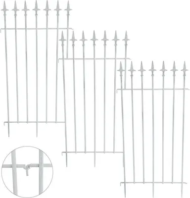 Produktbild von Rankgitter Gartenzaun Eisen Zaun Rankhilfe Rankzaun Metall Spalier Antik-Weiß