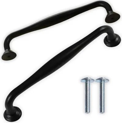 Zdjęcie produktu dla Reling uchwyt meblowy rustykalny metalowy czarny nowoczesny retro loft 128