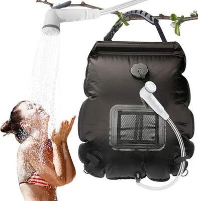 Produktbild von Sonnenwarmwasser-Dusche – Campingdusche – Außendusche – Solarwasserheizung – 20 Liter – Schwarz