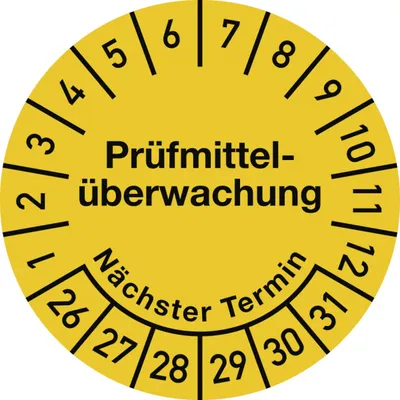 Produktbild von Dreifke® Prüfplakette Prüfmittelüberwachung 2026-2031,Dokumentenfolie,Ø 30 mm...