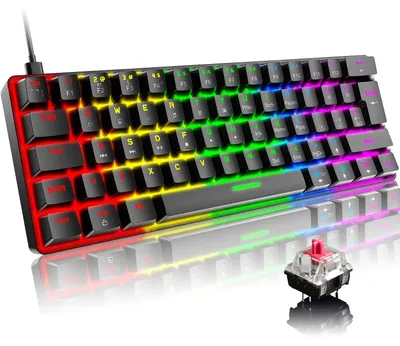 Productafbeelding van Mini 60% Mechanisch Gaming-Toetsenbord met 62 Toetsen en RGB Verlichting