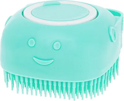 Image de Brosse en silicone pour laver les chiens chats bleu