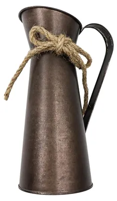 Metallblumenvase, Vintage, 20 cm, rustikale Dekoration