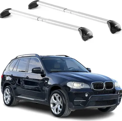 Image de Barres de toit pour BMW X5 E70 E53 1999-2013 5P Gris Argenté 2 pièces ABE