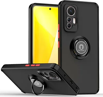 Produktbild von Xiaomi 12 Lite Hülle, Ring Halter Ständer Matte Transluzent TPU Rahmen Stoßfest Schutzhülle für Xiaomi 12 Lite