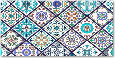 Produktbild von Tulup® Glas-Bild - 100x50 -Wandkunst - Wandbild hinter gehärtetem Sicherheitsglas  - Sonstige - Keramikfliesen - Mehrfarbig