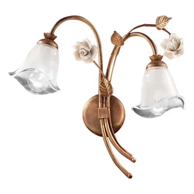 Immagine prodotto di CLASSIC SIENA C1182-02, Lampada a Parete Applique in Vetroceramica, Ferroluce