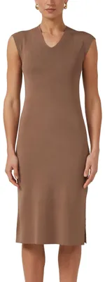 Produktbild von s.Oliver Damen Kleid – Midi, V-Ausschnitt, Feinstrick, Slim Fit
